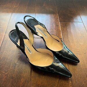 SOLD Manolo Blahnik Black Slingback Heels (Authentic)